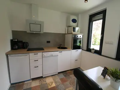 Küche/Küchenzeile in der Unterkunft Ferienhaus direkt an der Spree