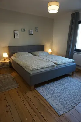 Ein Bett oder Betten in einem Zimmer der Unterkunft Haus am Fluss