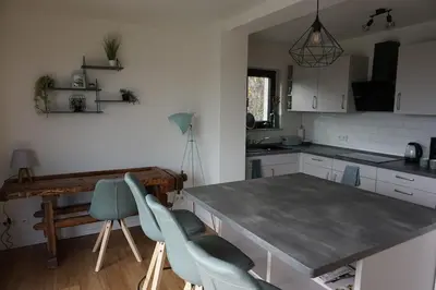 Küche/Küchenzeile in der Unterkunft Haus am Fluss