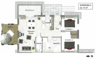 Grundriss der Unterkunft Premium Apartments