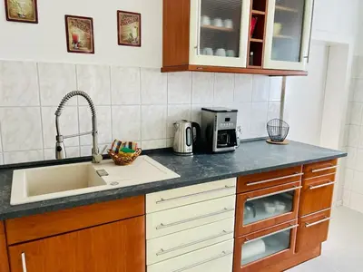 Küche/Küchenzeile in der Unterkunft Ferienwohnung in Werneuchen bei Berlin