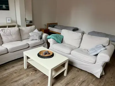 Ein Sitzbereich in der Unterkunft Ferienwohnung in Werneuchen bei Berlin
