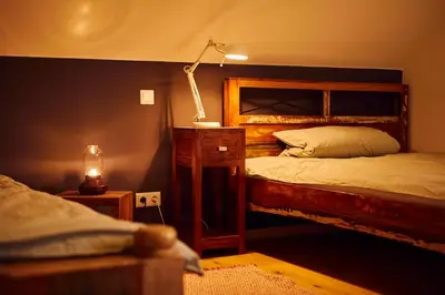 Ein Bett oder Betten in einem Zimmer der Unterkunft Maniesh