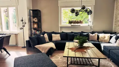 Ein Sitzbereich in der Unterkunft Ferienwohnung Seelenruh