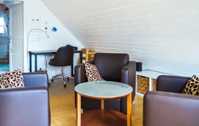 Ein Sitzbereich in der Unterkunft Haus Wasserelfe