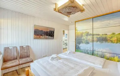 Ein Bett oder Betten in einem Zimmer der Unterkunft Haus Feldblick
