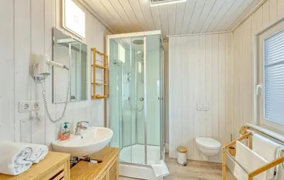 Ein Badezimmer in der Unterkunft Haus Wald & Wiese