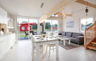 Ein Sitzbereich in der Unterkunft Haus zum maritimen Blick