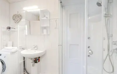 Ein Badezimmer in der Unterkunft Haus zum maritimen Blick