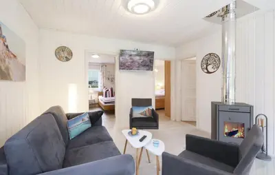 Ein Sitzbereich in der Unterkunft Hus Rehkitz