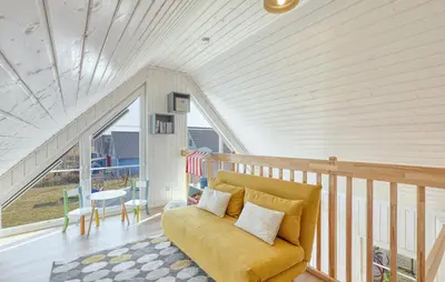 Ein Sitzbereich in der Unterkunft Ferienhaus Kuntabü