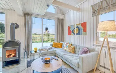Ein Sitzbereich in der Unterkunft Lavendel-Lodge