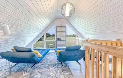 Ein Sitzbereich in der Unterkunft Lavendel-Lodge