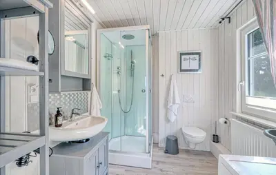 Ein Badezimmer in der Unterkunft Lavendel-Lodge