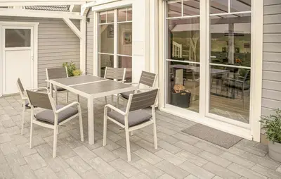 Ein Balkon oder eine Terrasse in der Unterkunft Lille Hus