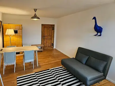 Ein Sitzbereich in der Unterkunft Blaue Gans