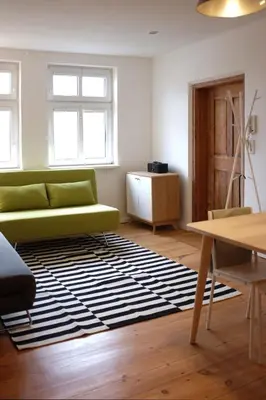 Ein Sitzbereich in der Unterkunft Blaue Gans