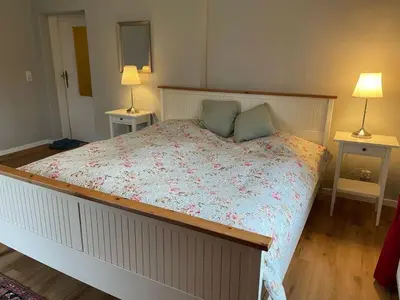 Ein Bett oder Betten in einem Zimmer der Unterkunft Gable house Ruppin Lake