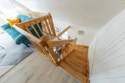 Ein Bett oder Betten in einem Zimmer der Unterkunft Komfortables Ferienhaus mit Feldblick und Hafen