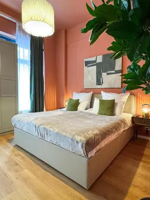 Ein Bett oder Betten in einem Zimmer der Unterkunft Am Weinberg