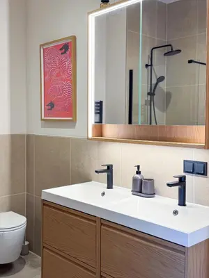 Ein Badezimmer in der Unterkunft Am Weinberg
