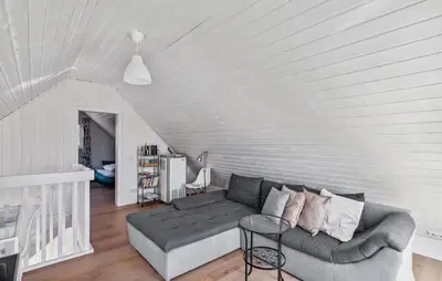 Ein Sitzbereich in der Unterkunft Haus Horizon