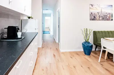 Küche/Küchenzeile in der Unterkunft Etagenwohnung 110qm in der Villa Winckelmann