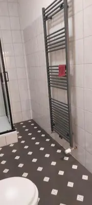 Ein Badezimmer in der Unterkunft tillis ferienwohnung teschendorfersee 17094 burgstargard