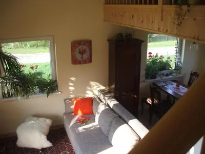 Ein Sitzbereich in der Unterkunft Holiday Home Oderhäuschen by Interhome