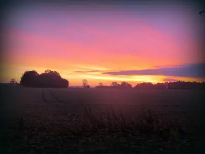 Blick auf den Sonnenuntergang/Sonnenaufgang von des Ferienhauses aus oder aus der Nähe