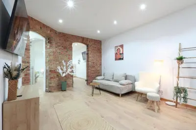 Ein Sitzbereich in der Unterkunft DR Apartments Alexanderplatz