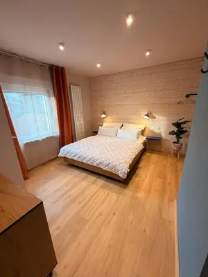 Ein Bett oder Betten in einem Zimmer der Unterkunft Appartements am Radweg stille Pauline in Fehrbellin