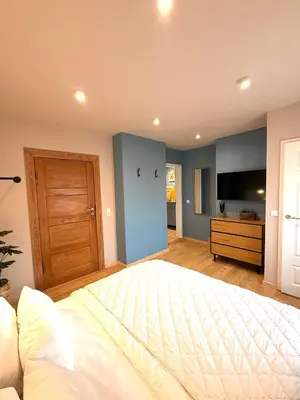 Ein Bett oder Betten in einem Zimmer der Unterkunft Appartements am Radweg stille Pauline in Fehrbellin