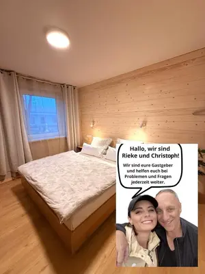 Ein Bett oder Betten in einem Zimmer der Unterkunft Appartements am Radweg stille Pauline in Fehrbellin