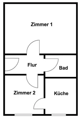 Grundriss der Unterkunft 2-Zi-Wohnung und Parkplatz für Geschäftsreisende