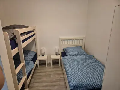 Ein Bett oder Betten in einem Zimmer der Unterkunft Klein aber fein 1,5 Raum Wohnung in Schöneiche