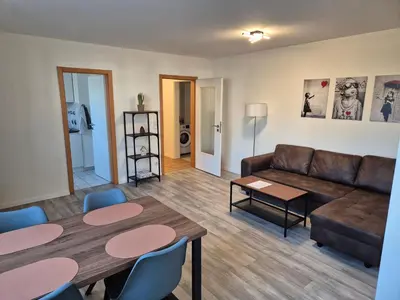 Ein Sitzbereich in der Unterkunft Klein aber fein 1,5 Raum Wohnung in Schöneiche