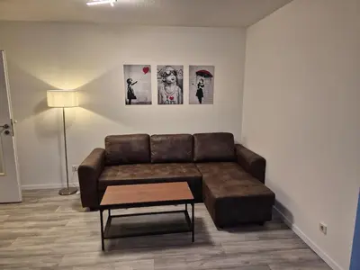 Ein Sitzbereich in der Unterkunft Klein aber fein 1,5 Raum Wohnung in Schöneiche