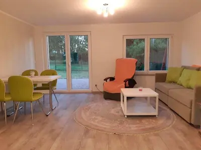 Ein Sitzbereich in der Unterkunft Pure Nature Parlow