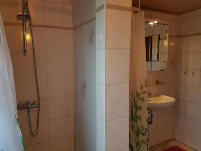 Ein Badezimmer in der Unterkunft Bungalow nahe Lübbesee