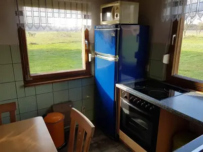 Küche/Küchenzeile in der Unterkunft Bungalow nahe Lübbesee