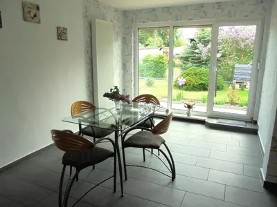 Ein Sitzbereich in der Unterkunft Ferienhaus im Spreewald