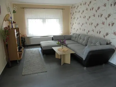 Ein Sitzbereich in der Unterkunft Ferienhaus im Spreewald