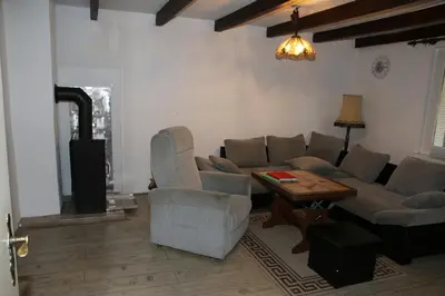 Ein Sitzbereich in der Unterkunft Ferienhaus in Zechow
