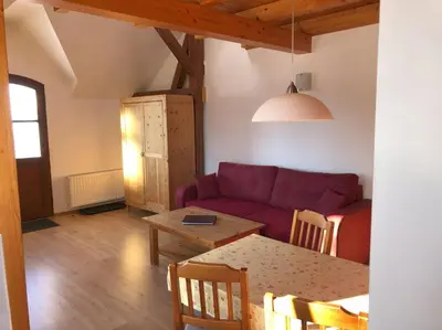 Ein Sitzbereich in der Unterkunft Ferienwohnung Binenbach