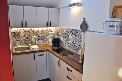 Küche/Küchenzeile in der Unterkunft Ferienwohnung Wandersruh