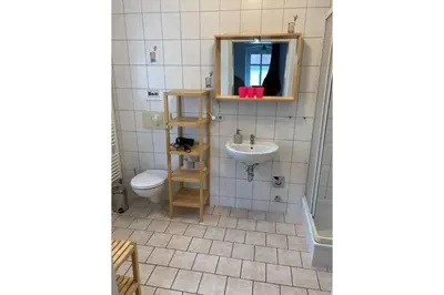 Ein Badezimmer in der Unterkunft Hugenottenwohnung im Bauernhaus - Platz für größere Familien