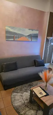 Ein Sitzbereich in der Unterkunft Andreas Apartments