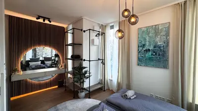Ein Bett oder Betten in einem Zimmer der Unterkunft Suite am Wasserturm I Prenzlauer Berg I 4 Personen