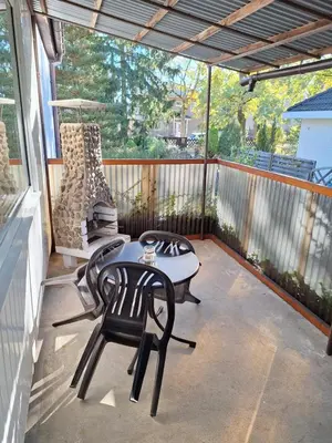 Ein Balkon oder eine Terrasse in der Unterkunft Stadt Land Ferienhaus